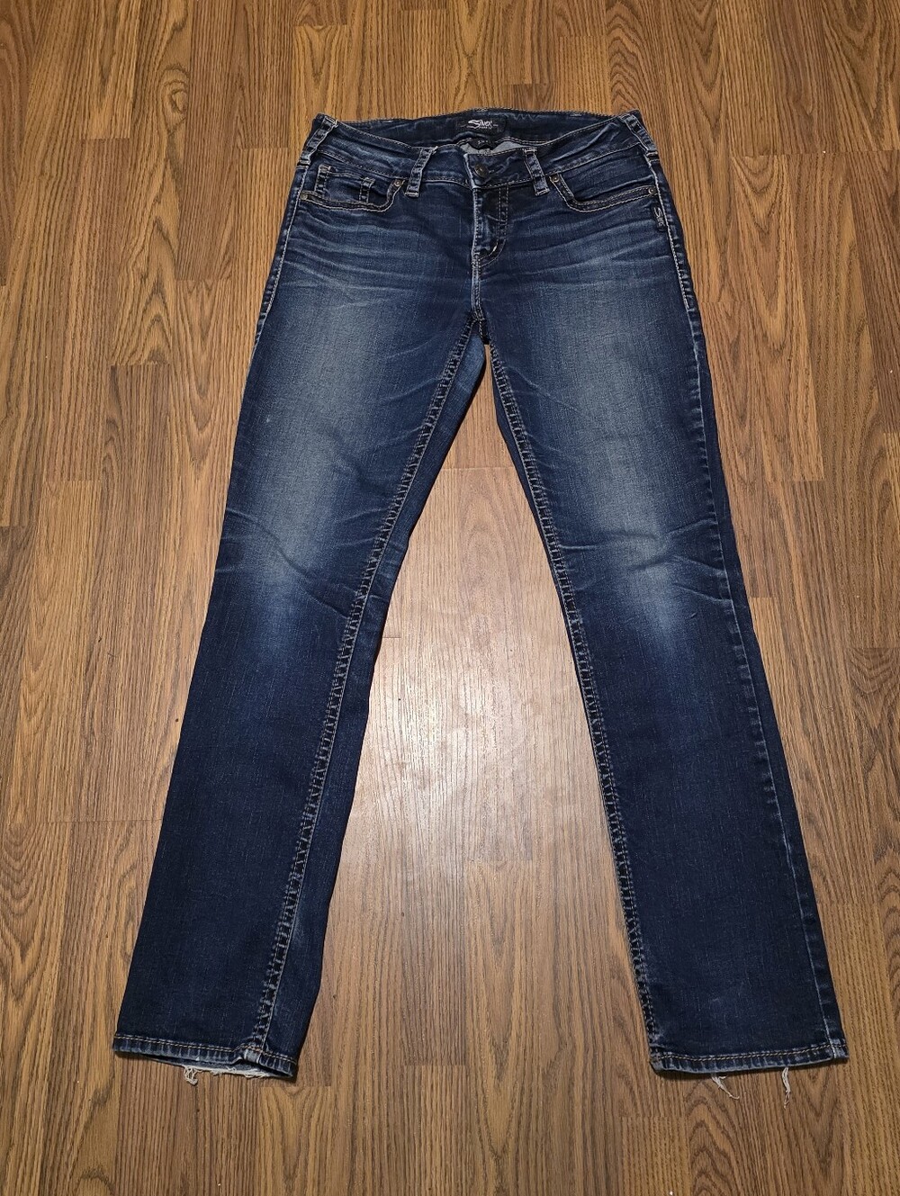 Silver Jeans Suki Straight Leg Dark Wash Denim Jeans Womens W31 L32 Mid Rise F75